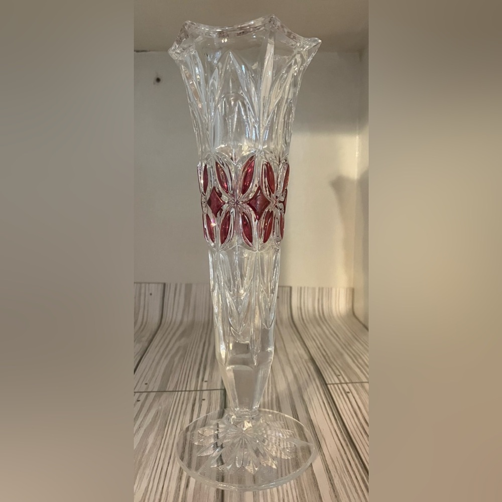 Rare Echt Bleikristall footed vase.